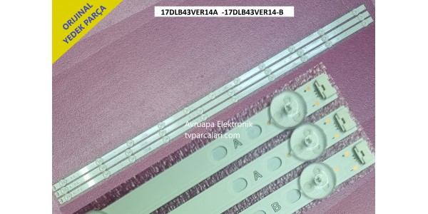 VESTEL 43U9500 - 43U9510 - 43U9600 Led bar, 17DLB43VER14-A, 17DLB43VER14-B